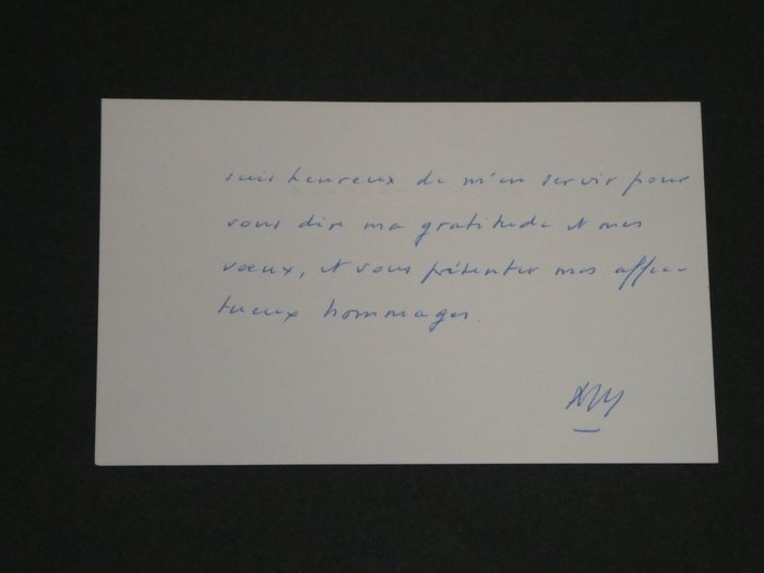 André Malraux - Carte lettre autographe signée adressée à Minna Caroline (Minka) von Rothschild - 1974