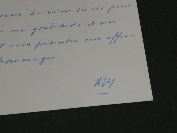 André Malraux - Carte lettre autographe signée adressée à Minna Caroline (Minka) von Rothschild - 1974