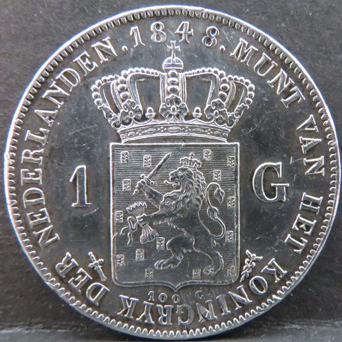 Holland. Willem II. 1 Gulden 1848  (Ingen mindstepris)