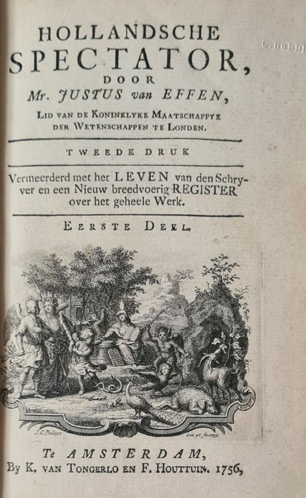 Justus Van Effen - De Hollandsche Spectator - 1756