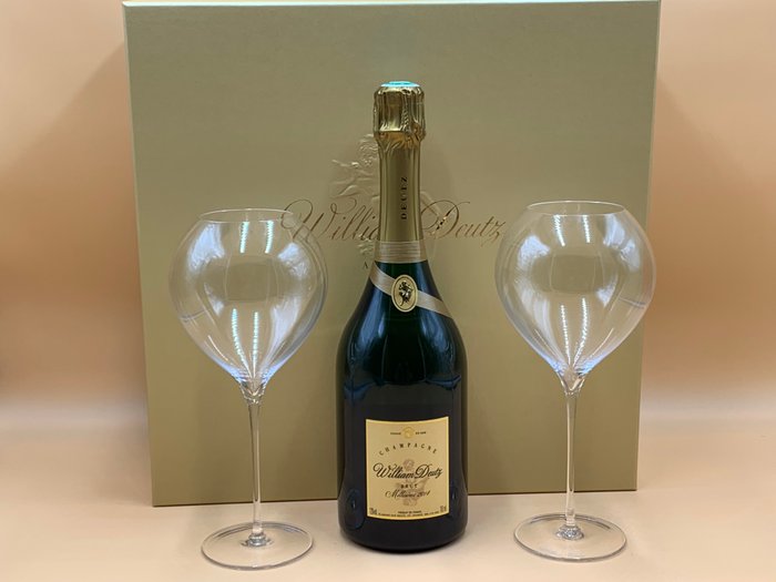 2014 Deutz, William Deutz - Coffret 2 Flûtes Cristal - Champagne Brut - 1 Flasker (0,7 L)