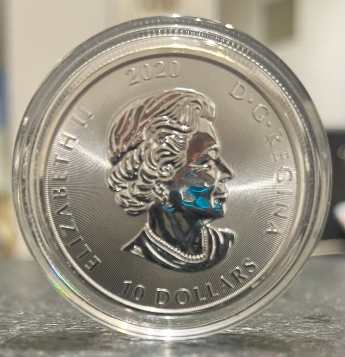 Canada. 10 Dollars 2020 Kraken, 2 Oz (.999)  (Ingen mindstepris)