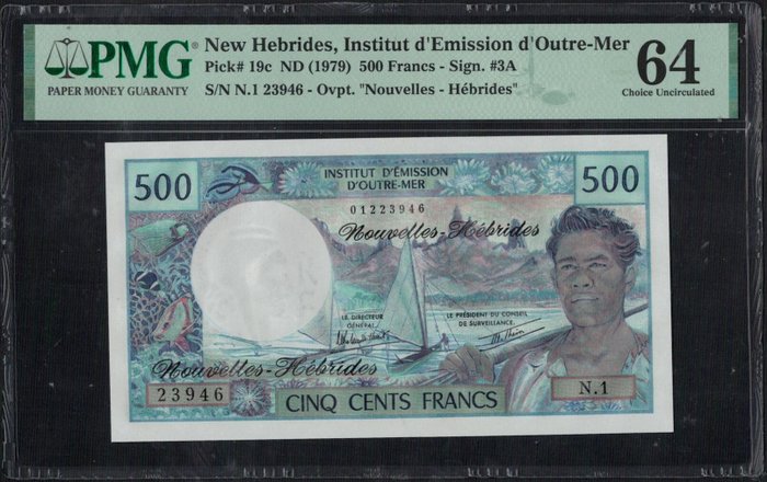 Nye Hebrider - 500 Francs ND (1979) - Pick 19c  (Ingen mindstepris)