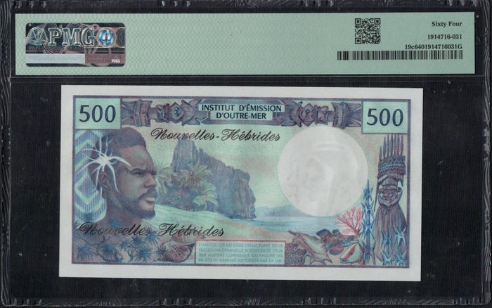 Nye Hebrider - 500 Francs ND (1979) - Pick 19c  (Ingen mindstepris)