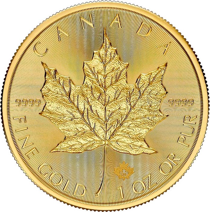 1 Troy Ounce - Guld 999 - 2024 - Mapple Leaf fine gold - Præget bar