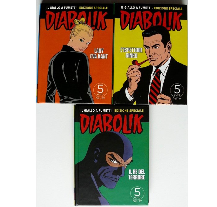 Italien. 5 Euro 2023 "Diabolik" (3 coins)  (Ingen mindstepris)