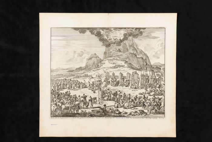 Willem Goeree (1635-1711) e Jan Luyken (1649–1712) - Mosè costruisce l'altare e consacra l'alleanza con il sangue    Ex. 24    vol 3 pag 615