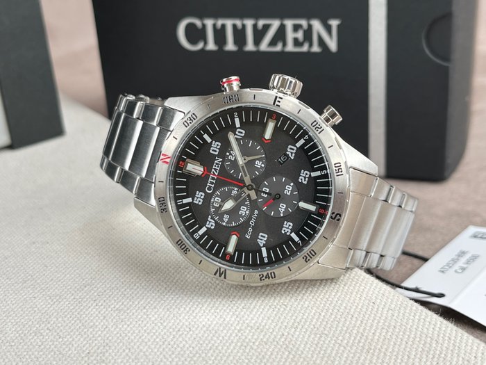 Citizen - Eco-Drive Chronograph Date - Ingen mindstepris - AT2520-89E - Mænd - 2011-nu