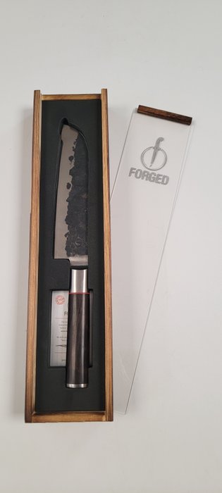 FORGED - Køkkenkniv -  SMEDET SEBRA - Stål, Træ - Frankrig - SANTOKU KNIV 18 CM