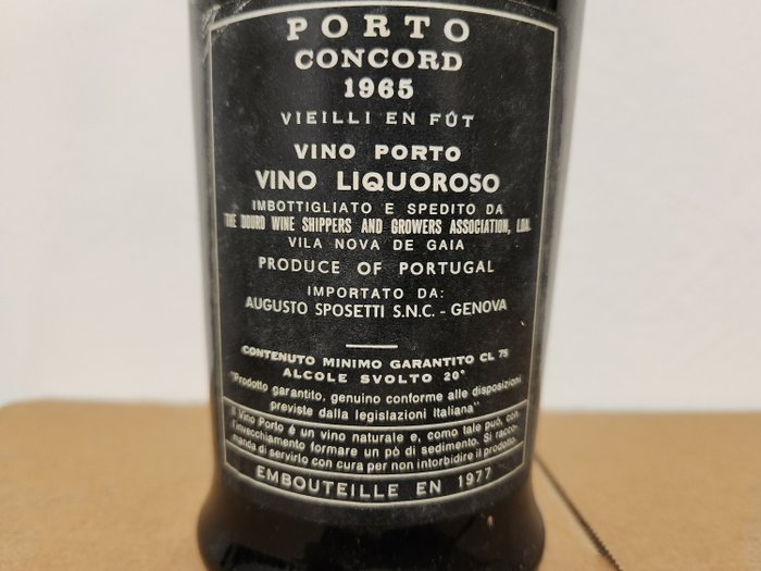 1965 Concord - The Douro Wine Shippers and Growers - Colheita Port - Flasket 1977 -  Porto  - 1 Flaske (0,75L)