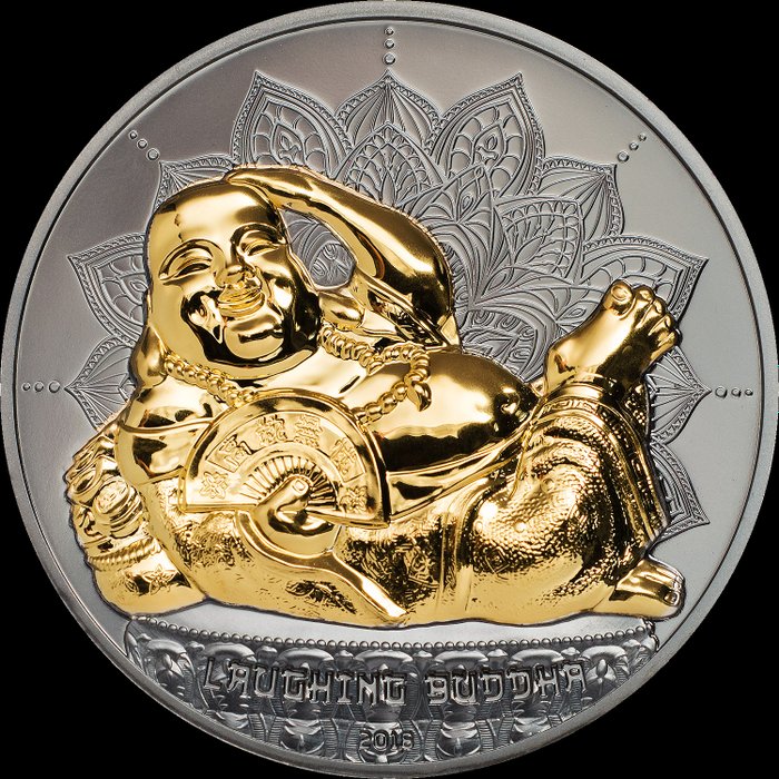 Palau 10 Dollars 2018 Laughing Buddha Lying 2 Oz (999)