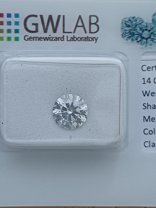 Ingen mindstepris - 1 pcs Diamant  (Natur)  - 1.15 ct - Rund - D (farveløs) - SI3 - Gemewizard Gemological Laboratory (GWLab)