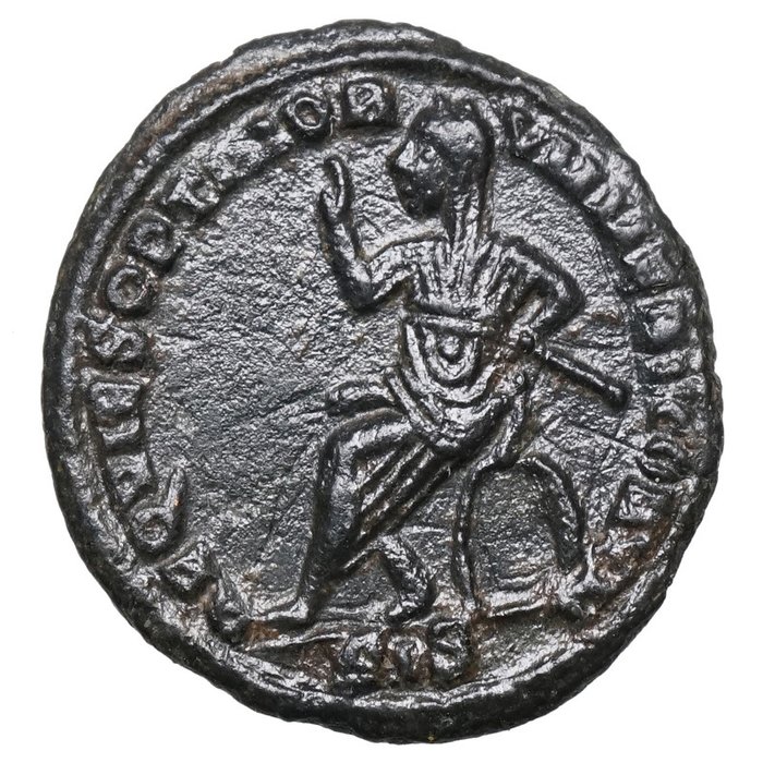 Romarriket. DIVUS Maximianus (310). 1/2 Follis Siscia, KAISER thront  (Ingen mindstepris)