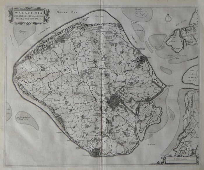 Holland - Sjælland; Joan Blaeu (1599-1673) - Walachria - 1664