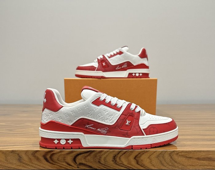 Louis Vuitton - LV Trainer #54 Signature Red / White - Sneakers - Størelse: EU 42.5