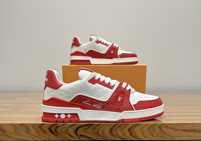 Louis Vuitton - LV Trainer #54 Signature Red / White - Sneakers - Størelse: EU 42.5