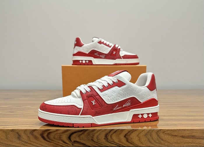 Louis Vuitton - LV Trainer #54 Signature Red / White - Sneakers - Størelse: EU 42.5