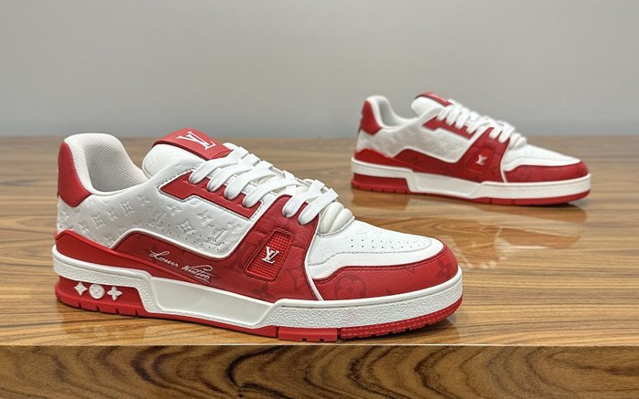 Louis Vuitton - LV Trainer #54 Signature Red / White - Sneakers - Størelse: EU 42.5