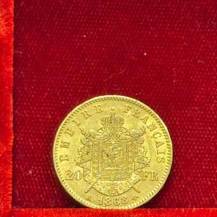 6,45 grams - Guld 900 - 20 Francs Napoleon III