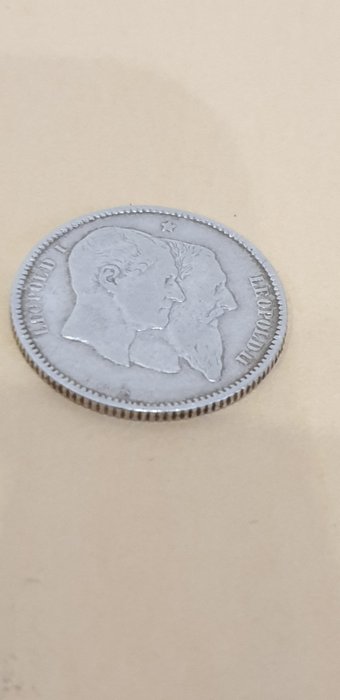 Belgien. 1 Franc 1830 -1880 50 anniversaire de la belgique en argent en tres bonne etat  (Ingen mindstepris)