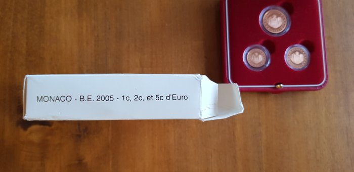 Monaco 1 Cent / 2 Cents / 5 Cents 2005 (3 monnaies) Proof  (Ingen mindstepris)