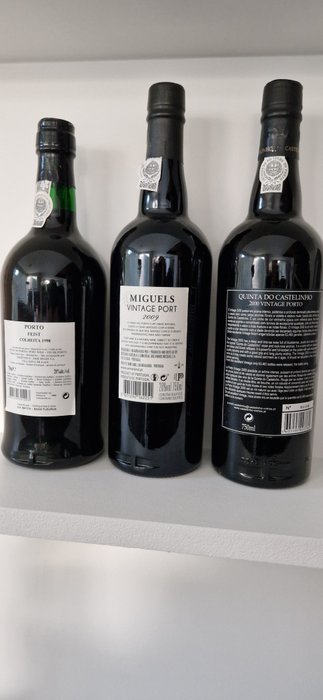 Feist Colheita 1998, Quinta do Castelinho Vintage Port 2000, Miguels Vintage Port 2009 - Porto Colheita Port, Vintage Port - 3 Flasker (0,75 L)