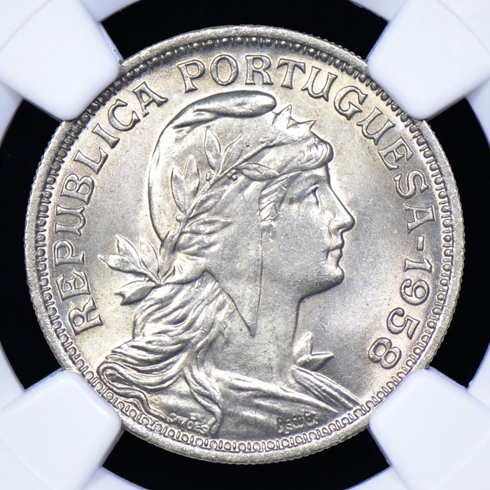 Portugal. Republic. 50 centavos 1958 - NGC - MS 67