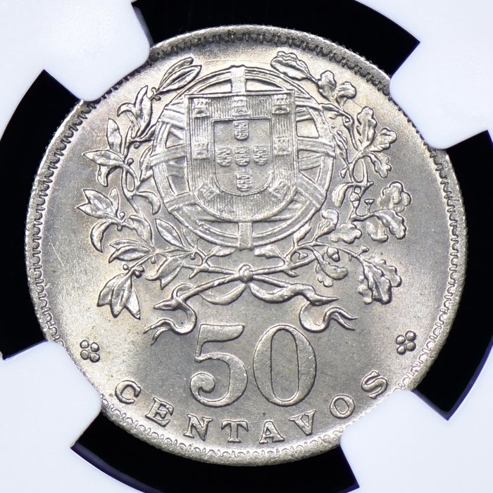 Portugal. Republic. 50 centavos 1958 - NGC - MS 67