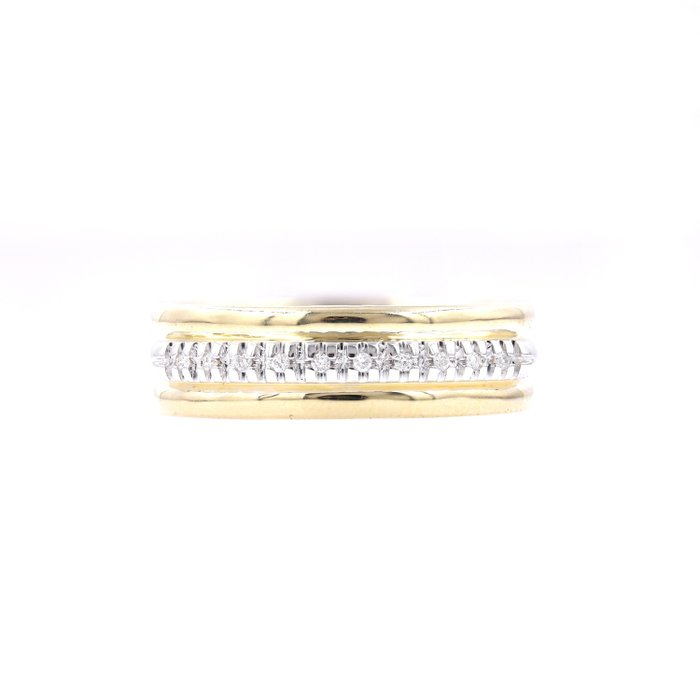 Ring - 18 kraat Gulguld -  0.06ct. tw. Diamant (Natur)