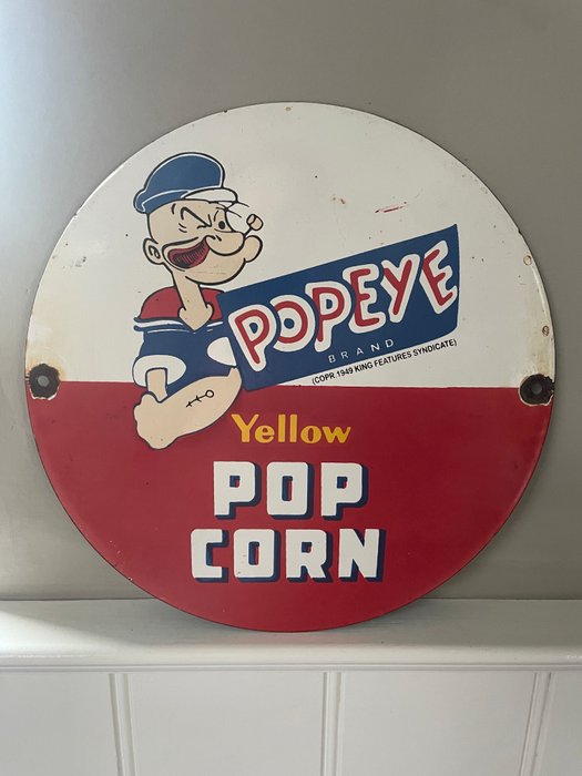 Popeye Popcorn Emaille bord - Tegn - Emalje