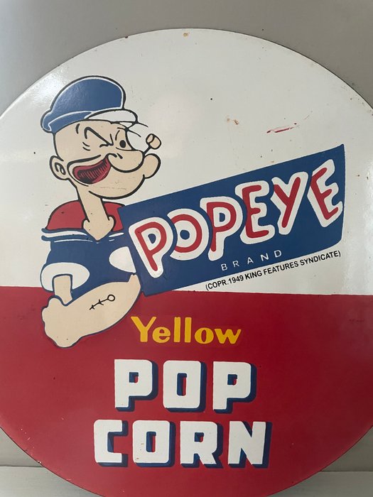 Popeye Popcorn Emaille bord - Tegn - Emalje