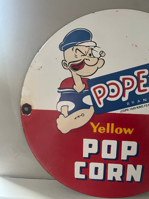 Popeye Popcorn Emaille bord - Tegn - Emalje