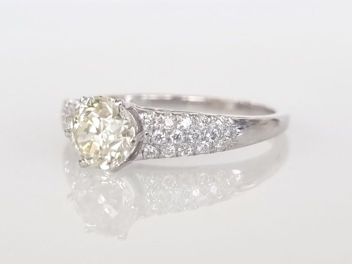 Forlovelsesring - 18 kraat Hvidguld -  1.06ct. tw. Diamant (Natur)