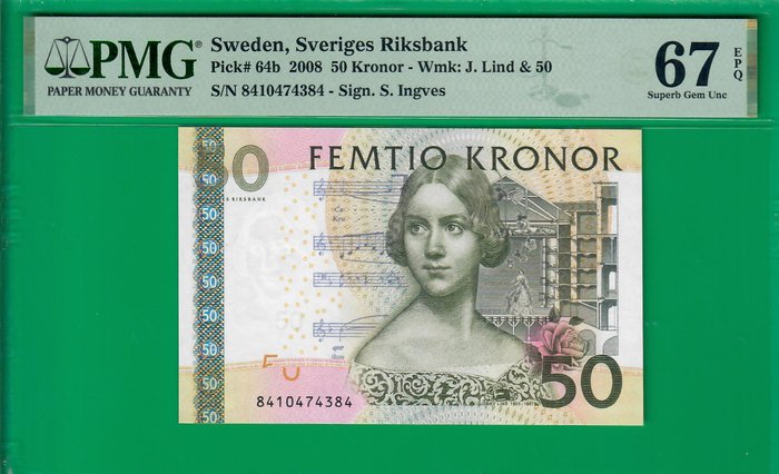 Sverige. 50 kronor - Pick 64b  (Ingen mindstepris)