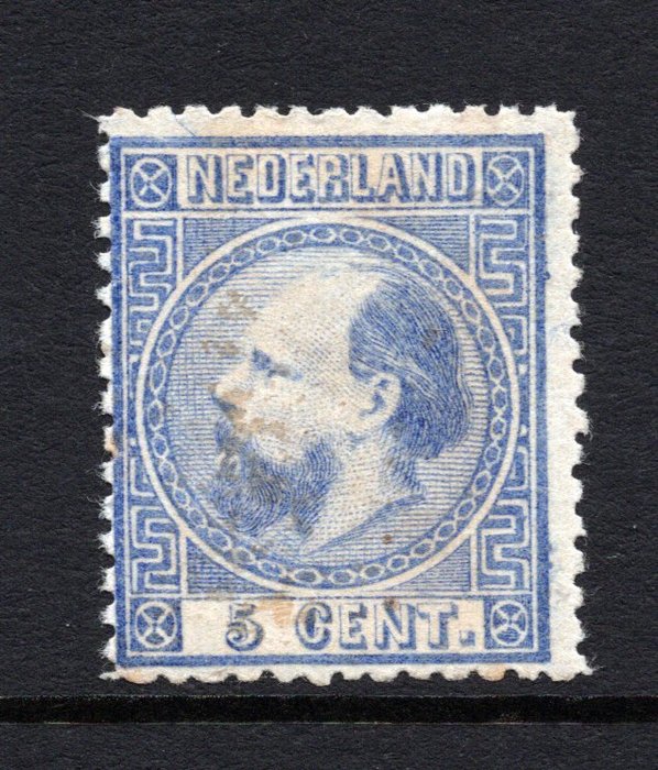 Holland 1867 - King William III 5 cents blå - Gratis fragt over hele verden - NVPH 7