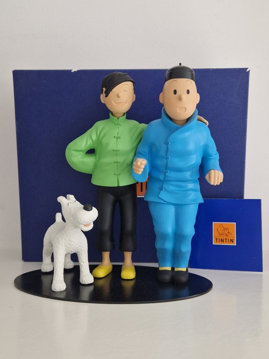 Figur - Tintin - Statuette Moulinsart 45953 - La fraternité de Tintin  Tchang - collection « rencontres - polykrom