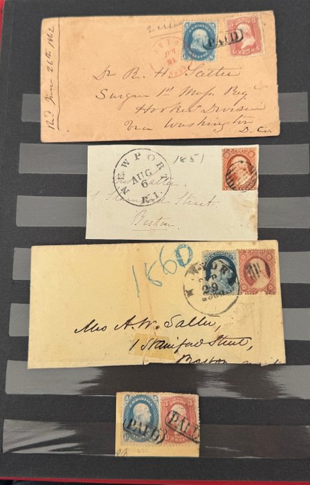 Förenta staterna 1862 - USA - cover Lot (Paid) cancel