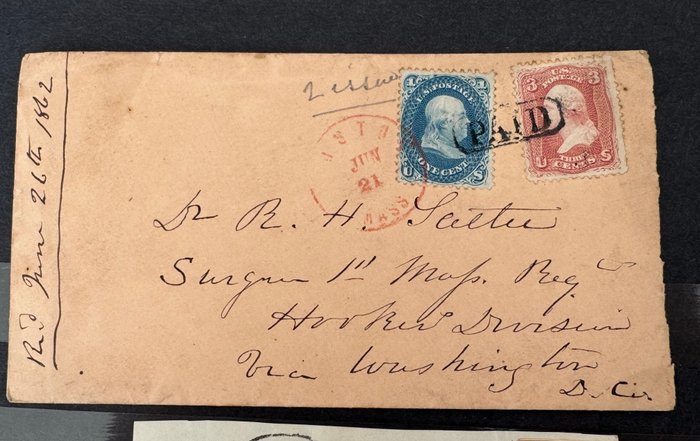 Förenta staterna 1862 - USA - cover Lot (Paid) cancel