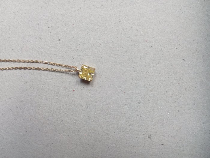 Kæde - 18 kraat Gulguld -  1.21ct. tw. Gul Diamant (Naturfarvet)