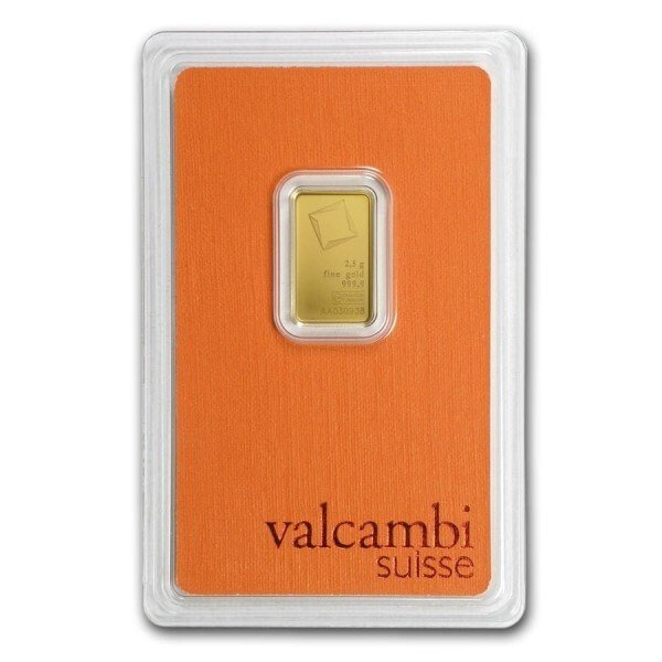 2,5 gram - Guld 999 - Valcambi - Forseglet