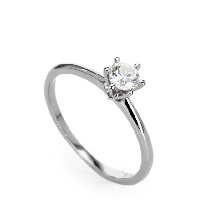 Forlovelsesring - 14 karat Hvidguld -  0.27ct. tw. Diamant (Natur)