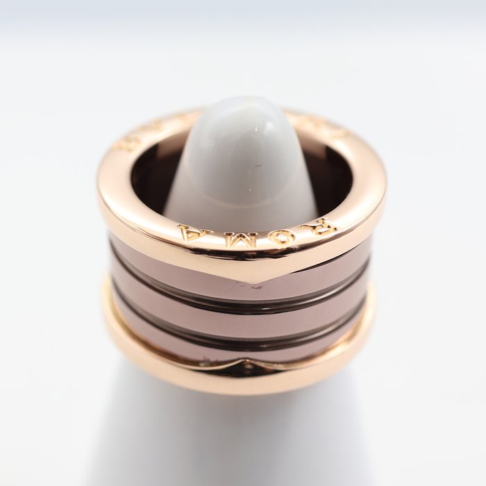 Bvlgari - Ring - B.zero 1 - 18 kraat Metal, Rosaguld, Keramisk