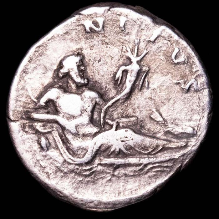 Romarriket. Hadrian (117-138). Denarius Rome mint 134-138 A.D. "Travel Series" denarius, NILVS. Nilus reclining right on crocodile  (Ingen mindstepris)