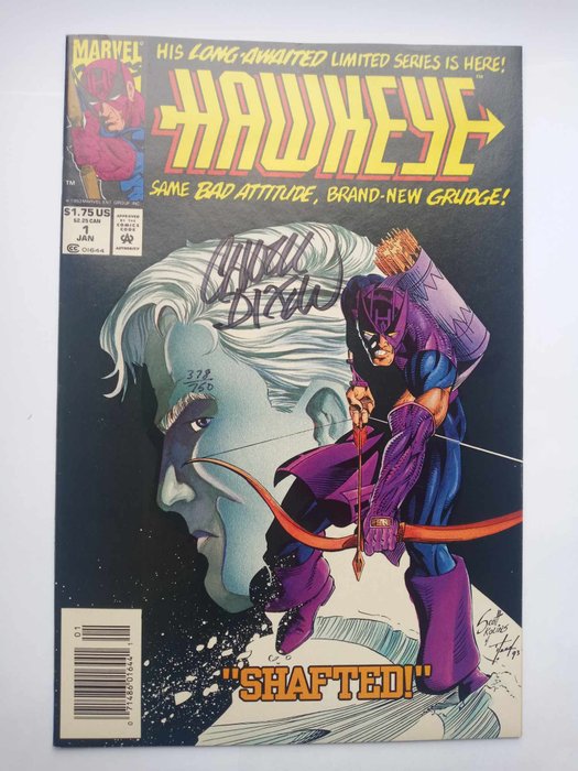 Hawkeye 1 - Signed by Chuck Dixon + COA - 1 Signed comic - 1993