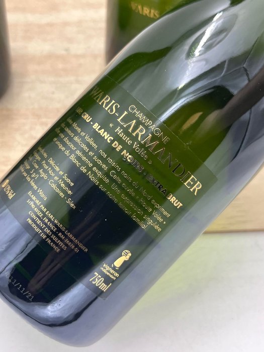 Waris-Larmandier, "Haute Volée" -  Extra-Brut - Champagne Blanc de Noirs - 3 Flasker (0,75 L)