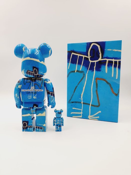 Jean Michel Basquiat (after) x Medicom Toy - Be@rbrick Jean Michel Basquiat V9 Blue Angel 400% 100% Bearbrick 2023