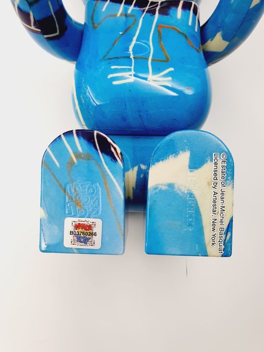 Jean Michel Basquiat (after) x Medicom Toy - Be@rbrick Jean Michel Basquiat V9 Blue Angel 400% 100% Bearbrick 2023