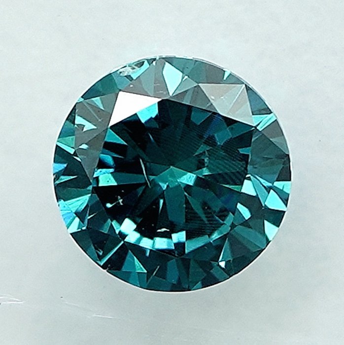 1 pcs Diamant  (Farvebehandlet)  - 0.50 ct - Fancy intense Blå - SI2 - International Gemological Institute (IGI)