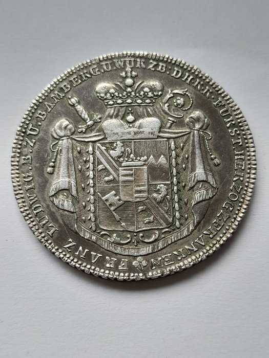 Bamberg Franz Ludwig von Erthal, Bischof von Würzburg (1779-1795). Contribution Thaler 1795, Bistum