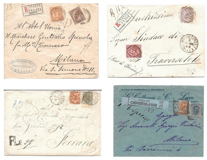 Italien Kongerige 1863/1901 - PORTO "TO KONGER" - SASSONE 38 38 T19 T21 62 63 72